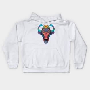 Colourful Cow skull Kids Hoodie